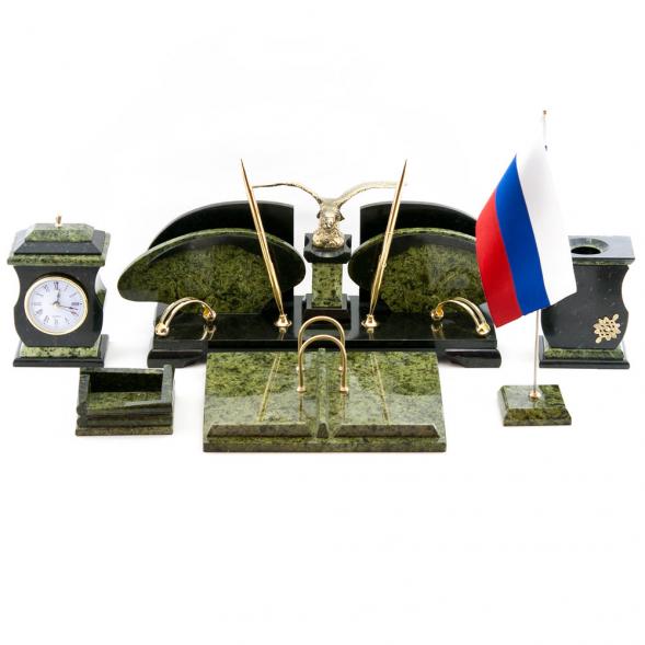 Настольный набор из камня змеевик &amp;quot;Орел&amp;quot; 113477