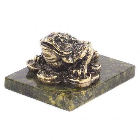 Статуэтка &amp;quot;Жаба на деньгах&amp;quot; бронза змеевик 116155