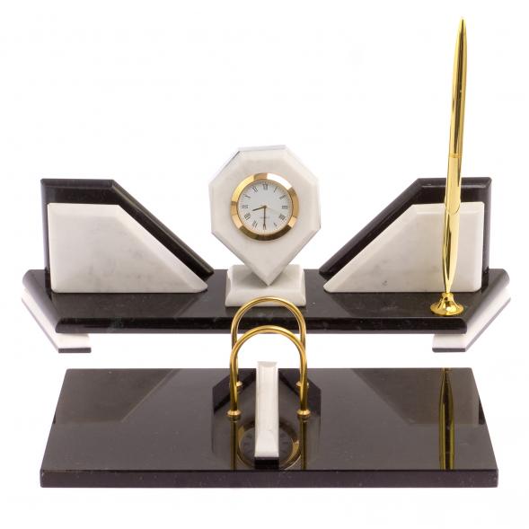 Настольный набор из камня &amp;quot;Эталон&amp;quot; белый мрамор 126284