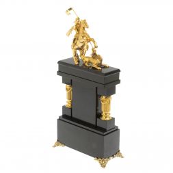 Каминные часы &amp;quot; Георгий Победоносец&amp;quot; камень малахит