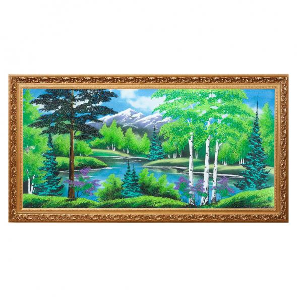 Картина &amp;quot;Летний пейзаж&amp;quot; багет №7 40х80 см, каменная крошка 111839