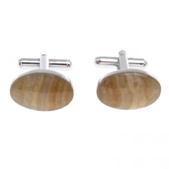 Запонки камень оникс овальные 124408