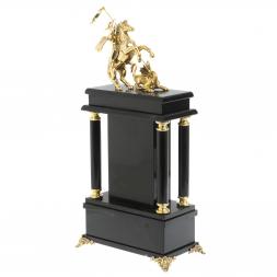 Каминные часы &amp;quot;Георгий Победоносец&amp;quot; яшма бронза