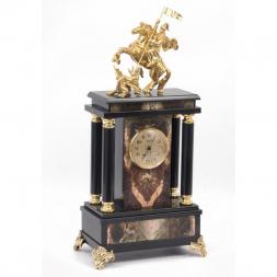 Каминные часы &amp;quot;Георгий Победоносец&amp;quot; яшма бронза