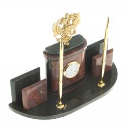 Настольный набор из лемезита &amp;quot;Герб РФ&amp;quot;