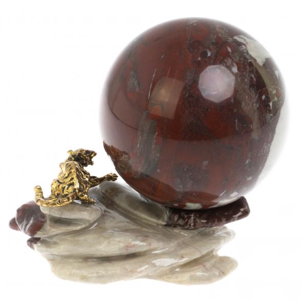 Композиция &amp;quot;Тигр на скале с шаром&amp;quot; камень креноид 127771