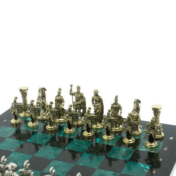 Шахматы &amp;quot;Римские воины&amp;quot; доска 44х44 см из змеевика 128236