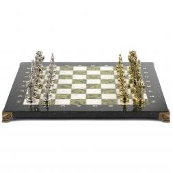 Шахматы подарочные "Рыцари" 36х36 см мрамор змеевик