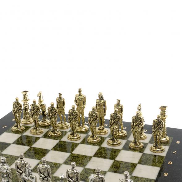 Шахматы из змеевика и мрамора &amp;quot;Великая Отечественная война&amp;quot; доска 40х40 см 129837