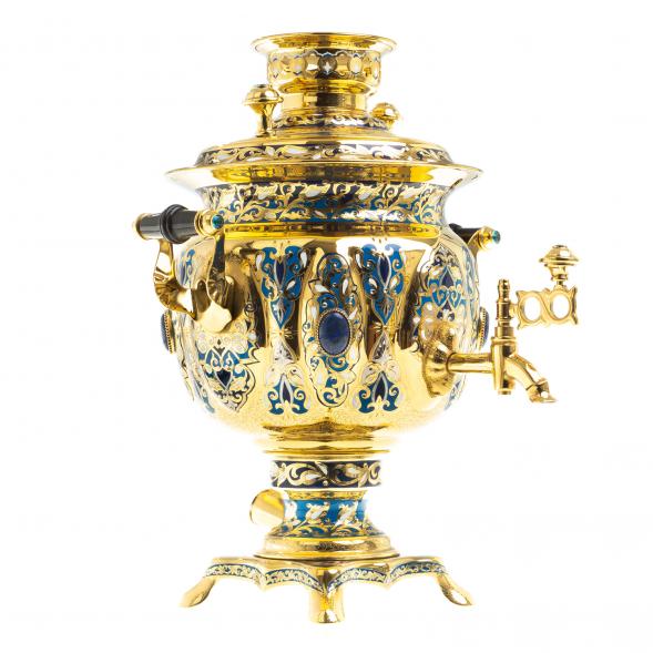 Самовар с сервизом на 6 персон &amp;quot;Лазуритовый&amp;quot; Златоуст 123369