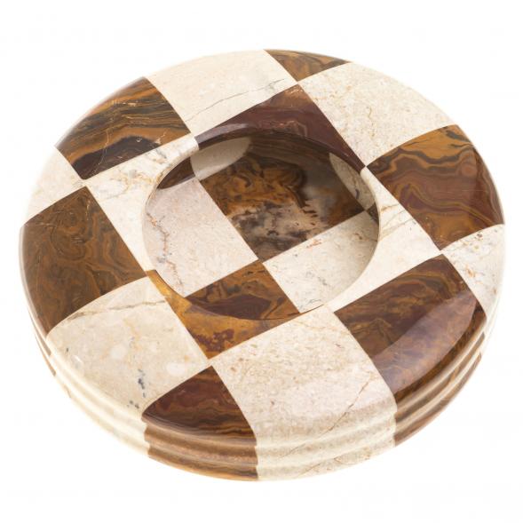 Пепельница &amp;quot;Шахматная&amp;quot; камень оникс, ракушечник 15,5х15,5х3,5 см (6) 123912