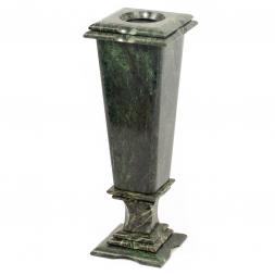 Ваза из камня змеевик большая 12х12х37 см