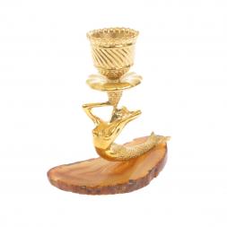 Подсвечник &amp;quot;Русалка&amp;quot; бронза агат светло-коричневый