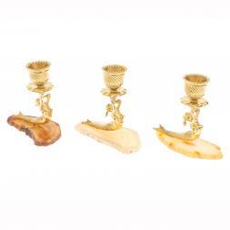 Подсвечник &amp;quot;Русалка&amp;quot; бронза агат светло-коричневый