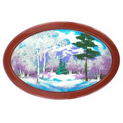 Панно овальное &amp;quot;Зима&amp;quot; 45х30 см