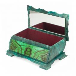Шкатулка с иллюстрацией под малахит н3 22х13х9 см