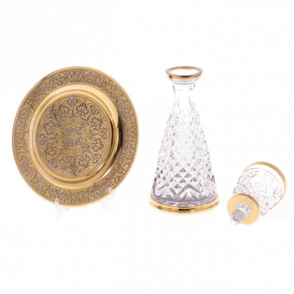 Набор водочный &amp;quot;Эгоист&amp;quot; графин со стопкой на блюде Златоуст 122221