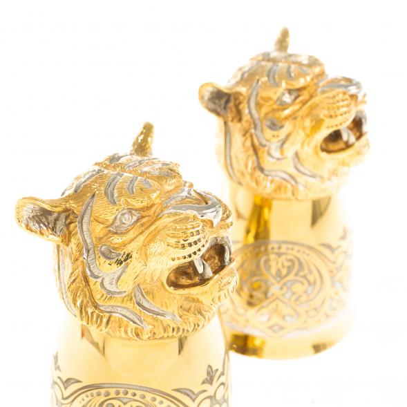 Стопки перевертыши &amp;quot;Тигр&amp;quot; 60 мл 2 шт бронза Златоуст 122949