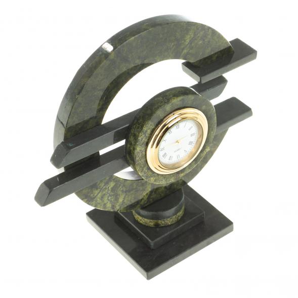Настольные часы &amp;quot;Евро&amp;quot; из камня змеевик 113073