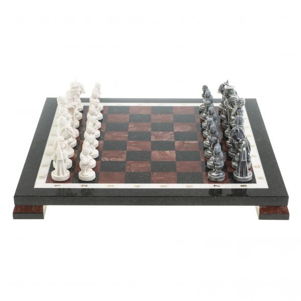 Шахматы &amp;quot;Средневековье&amp;quot; доска 40х40 см лемезит каменные ножки 123370