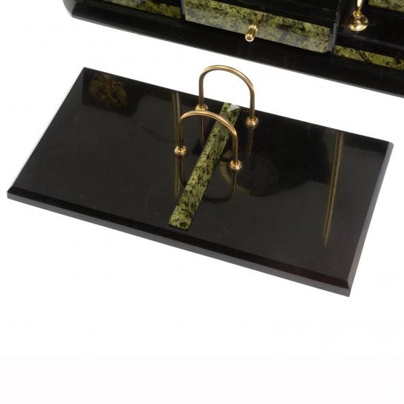 Письменный набор &amp;quot;Престиж&amp;quot; с символикой России камень змеевик 113252