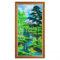 Картина "Летний пейзаж" багет №7 47х87 см, каменная крошка