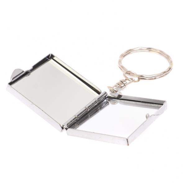 Складное зеркало брелок из родонита квадратное 126600