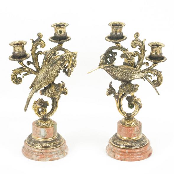 Канделябры из бронзы и камня креноид &amp;quot;Колибри&amp;quot; 118668