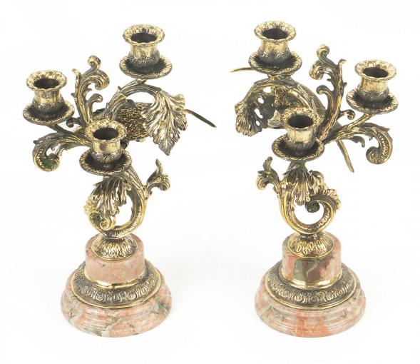 Канделябры из бронзы и камня креноид &amp;quot;Колибри&amp;quot; 118668