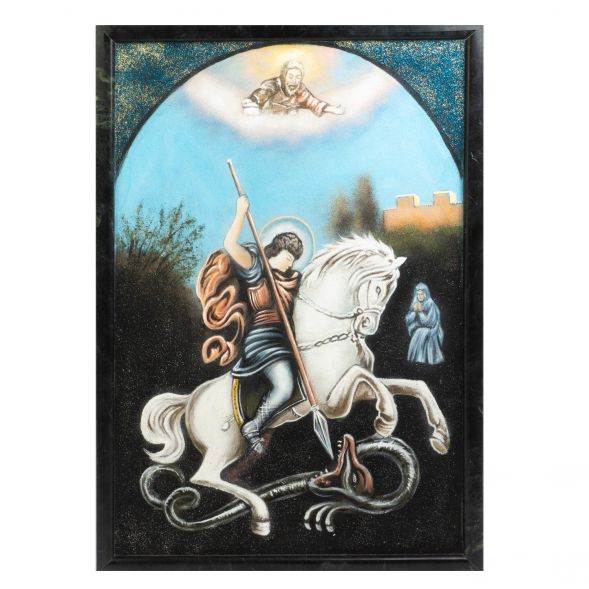 Картина из камня &amp;quot;Георгий Победоносец&amp;quot; змеевик 127773