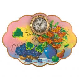 Часы с картиной "Натюрморт" 66х48 см каменная крошка