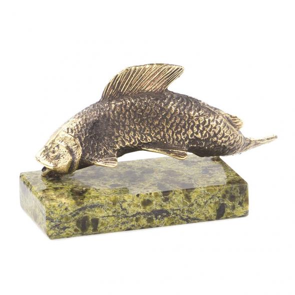 Статуэтка из бронзы на подставке из змеевика &amp;quot;Рыбка&amp;quot; 119829