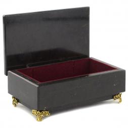 Шкатулка из черного змеевика 12х7х5 см