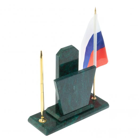 Настольный набор &amp;quot;Погон подполковник ВС&amp;quot; змеевик 129499