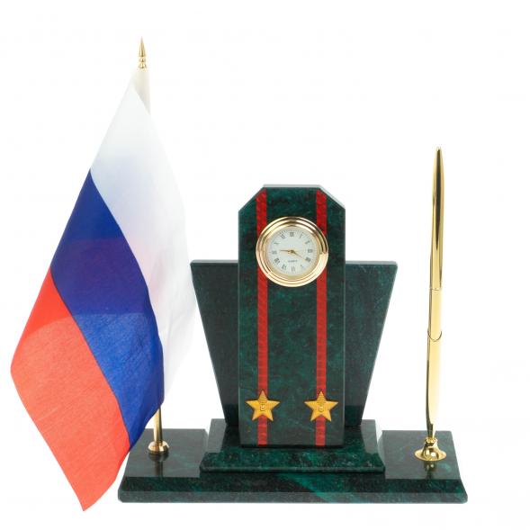 Настольный набор &amp;quot;Погон подполковник ВС&amp;quot; змеевик 129499