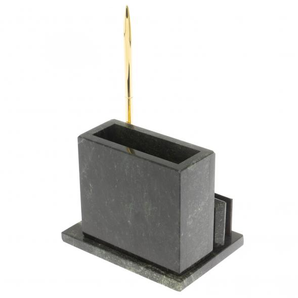 Карандашница с визитницей из змеевка 129770