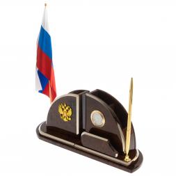 Настольный набор с флагом "Полумесяц" камень обсидиан