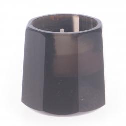 Подсвечник из обсидиана со свечой 6х6х4,5 см