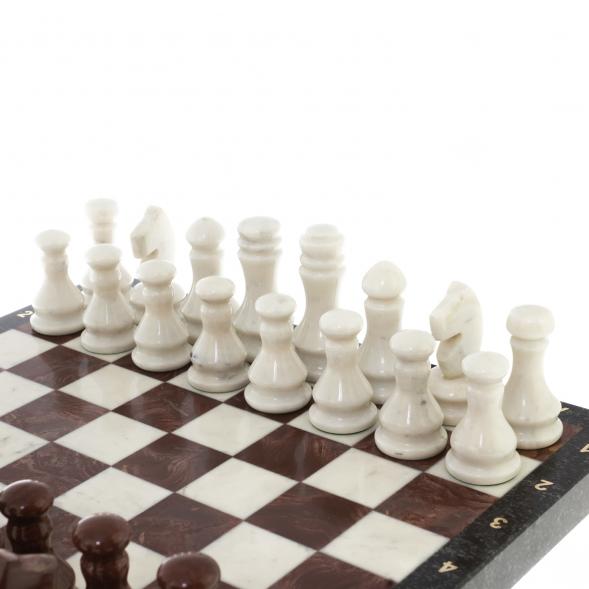 Каменные шахматы &amp;quot;Традиционные&amp;quot; доска 39х39 см мрамор лемезит 122330