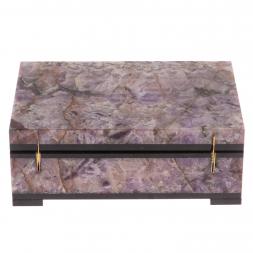 Шкатулка из камня аметист 12х8х4 см