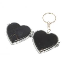 Складное зеркало брелок из соколиного глаза сердце