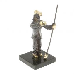 Бронзовая статуэтка "Сталевар" камень змеевик