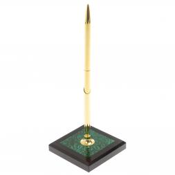 Подставка под ручку из малахита 7х7х21,5 см