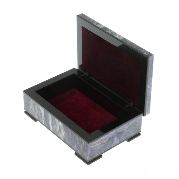 Шкатулка из чароита 12х8х4,5 см 128619