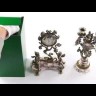 Каминные часы &quot;Колибри&quot; из мрамора с канделябрами из бронзы 120105