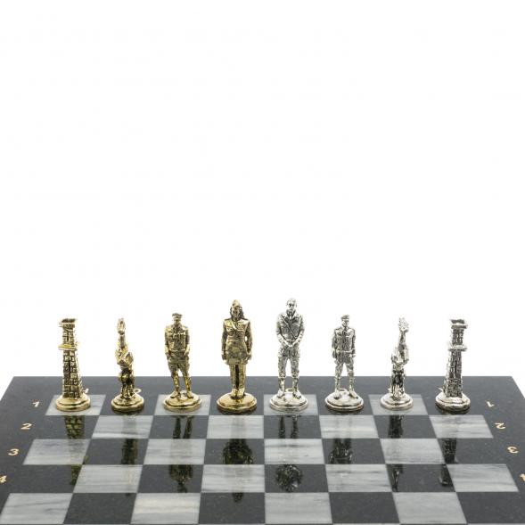 Шахматы &amp;quot;Великая Отечественная война&amp;quot; из серого мрамора доска 40х40 см 129839