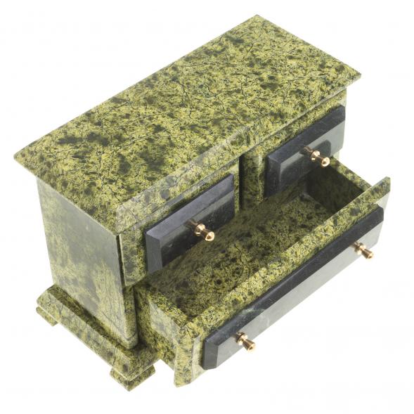 Ларец для украшений &amp;quot;Комод&amp;quot; камень змеевик 112001