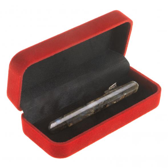 Зажим для галстука с камнем лабрадор 123819