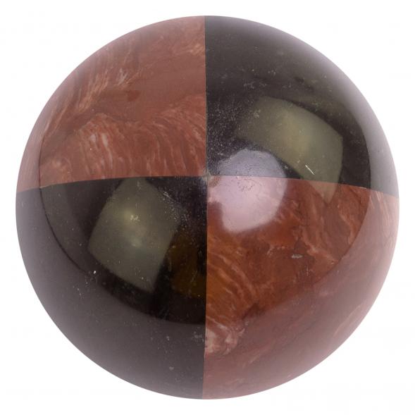 Шар 10 см из лемезита и черного змеевика 126136