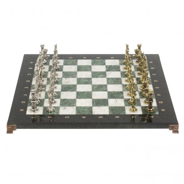 Шахматы &amp;quot;Отечественная война 1812 г.&amp;quot; доска 40х40 см мрамор шабровский змеевик 126824